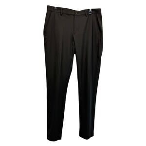 Greg Norman Mens Pants Black Flat Front Straight Leg Size 34x32 Golf Casual